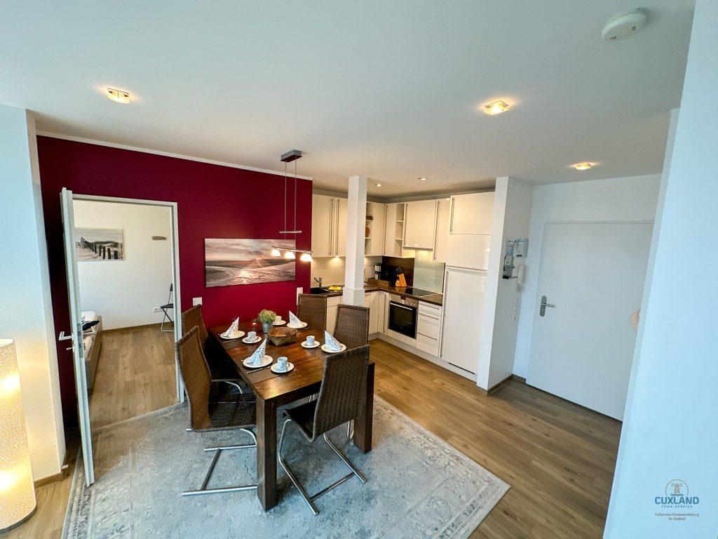 Cuxland-Fewo-Service-Residenz Hohe Lith-Wohnung 3.33-Küchenzeile/Essbereich